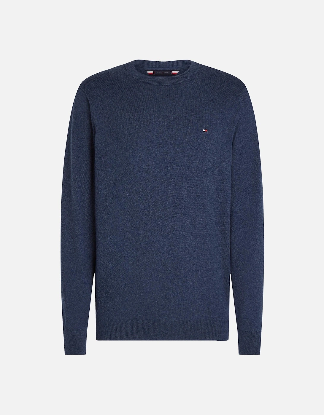 Organic Cotton Cashmere Mens Crew Sweater - Aegean Sea Heather