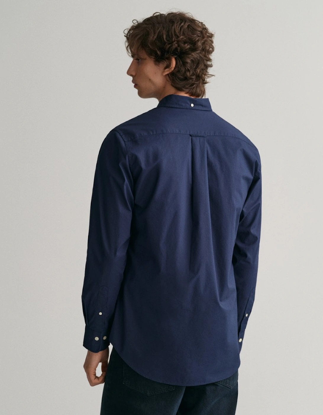 Mens Regular Fit Long Sleeve Poplin Shirt