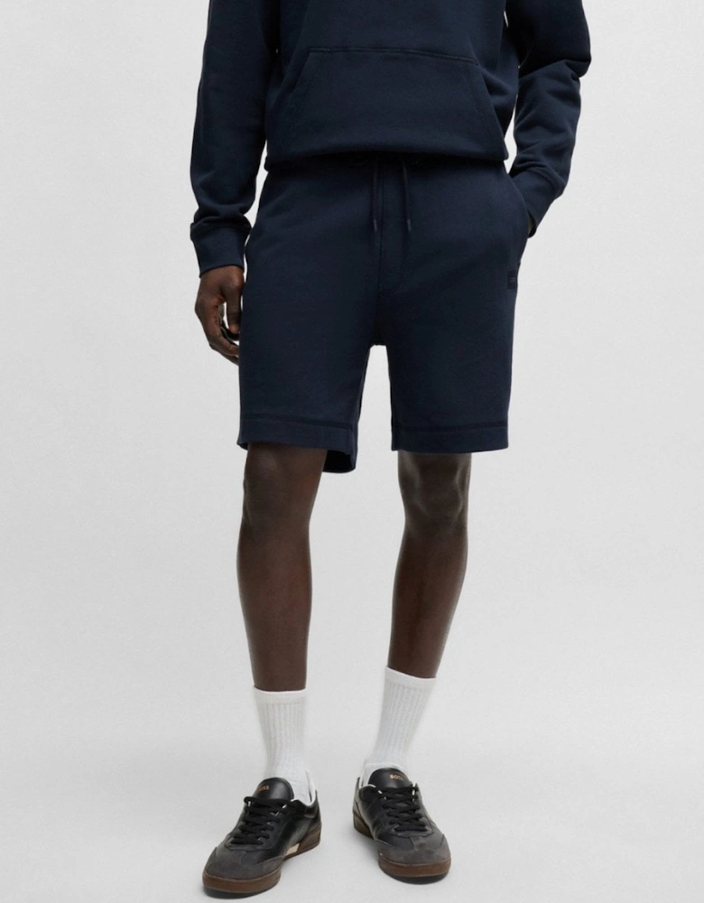 BOSS Orange Sewalk Mens Cotton-Terry Shorts With Logo Badge