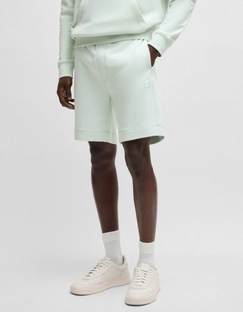 BOSS Orange Sewalk Mens Cotton-Terry Shorts With Logo Badge