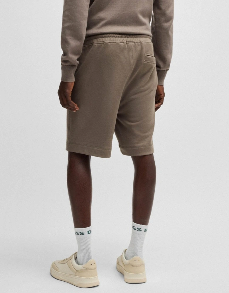 BOSS Orange Sewalk Mens Cotton-Terry Shorts With Logo Badge