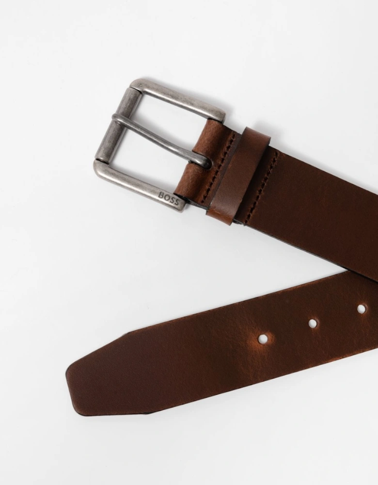 BOSS Orange Joris Mens Italian Leather Belt with Engraved Buckle