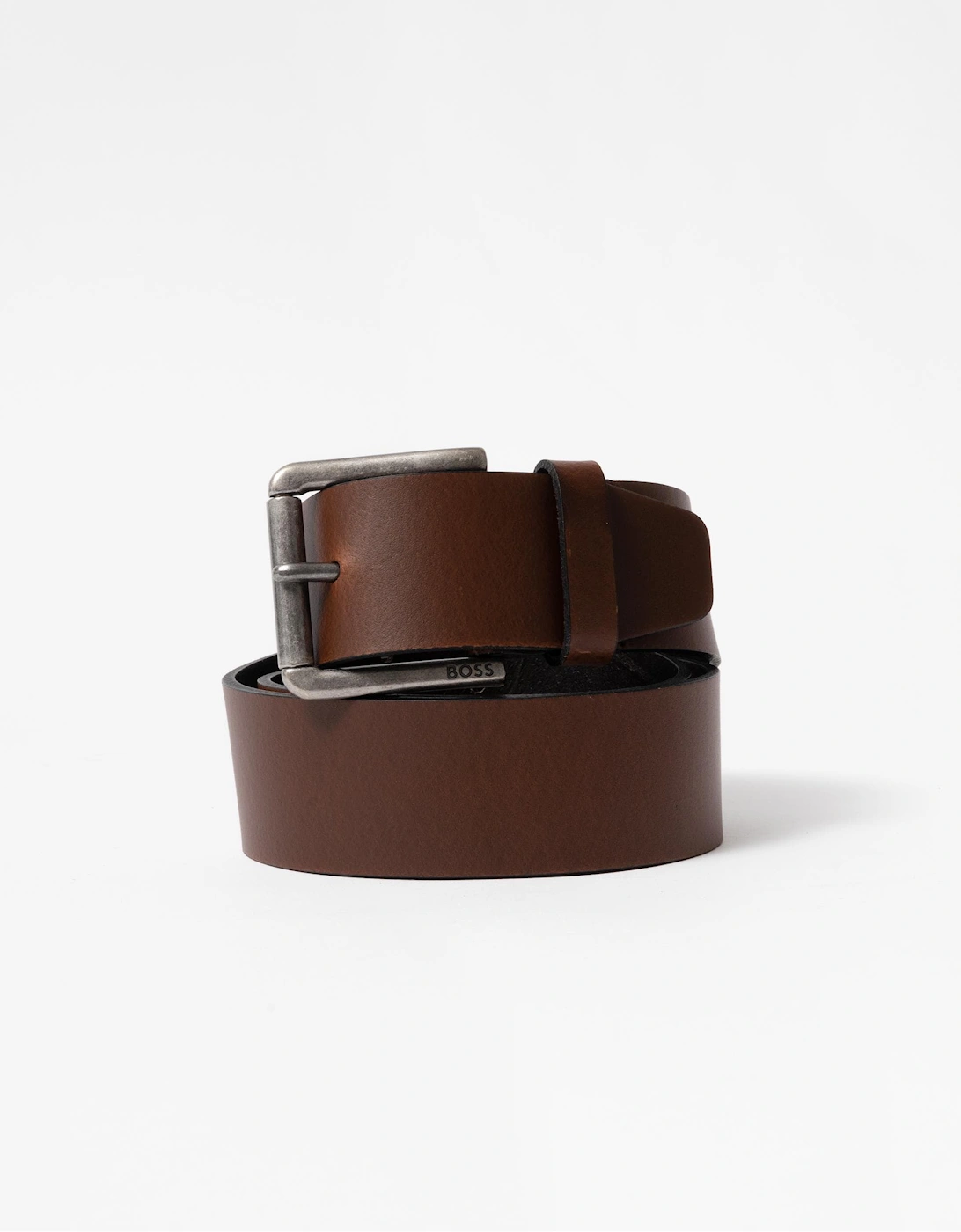 BOSS Orange Joris Mens Italian Leather Belt with Engraved Buckle