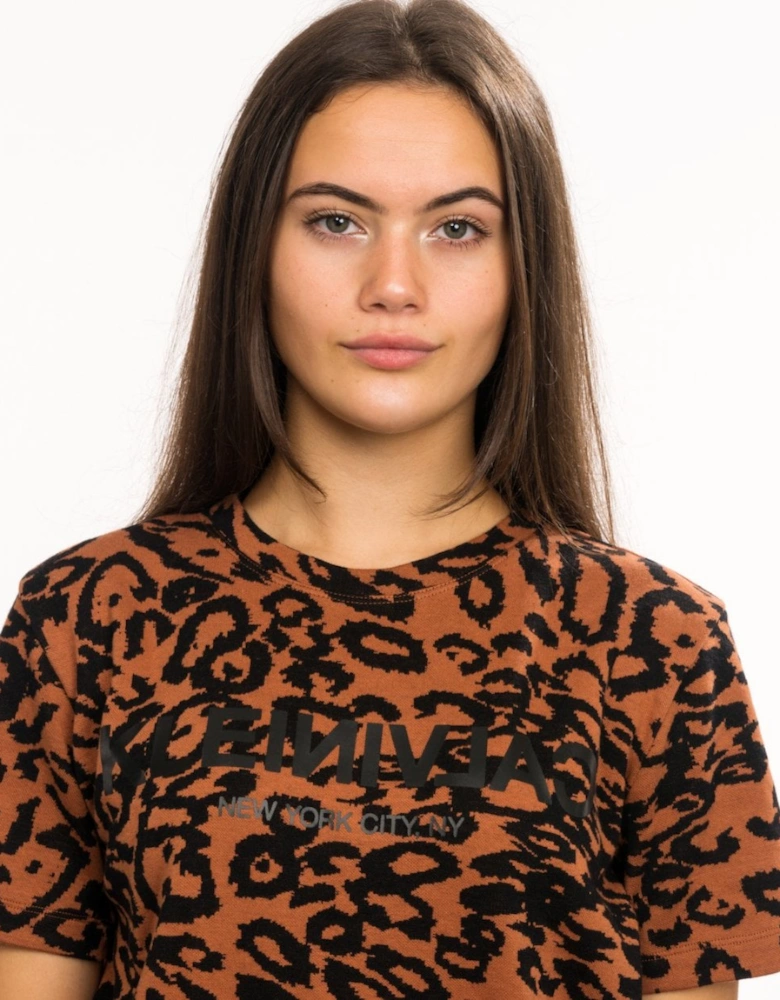 Wool Jacquard Leopard Womens Tee
