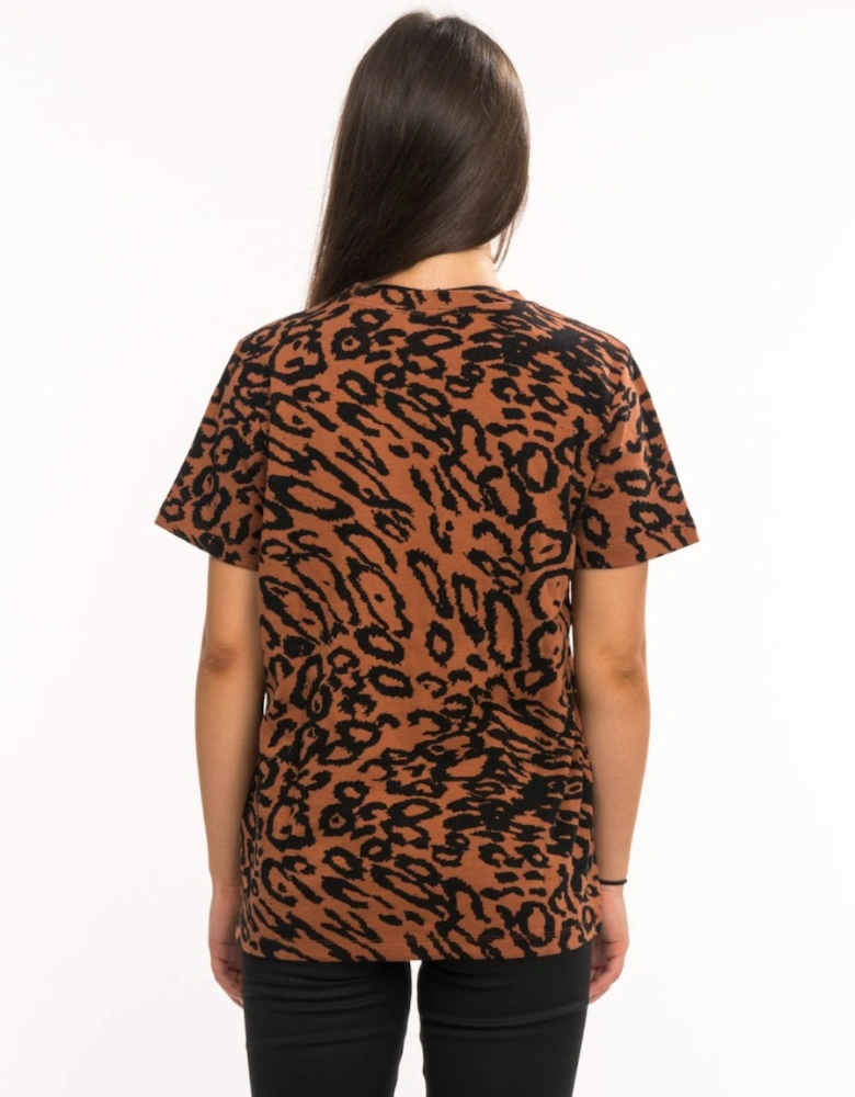 Wool Jacquard Leopard Womens Tee