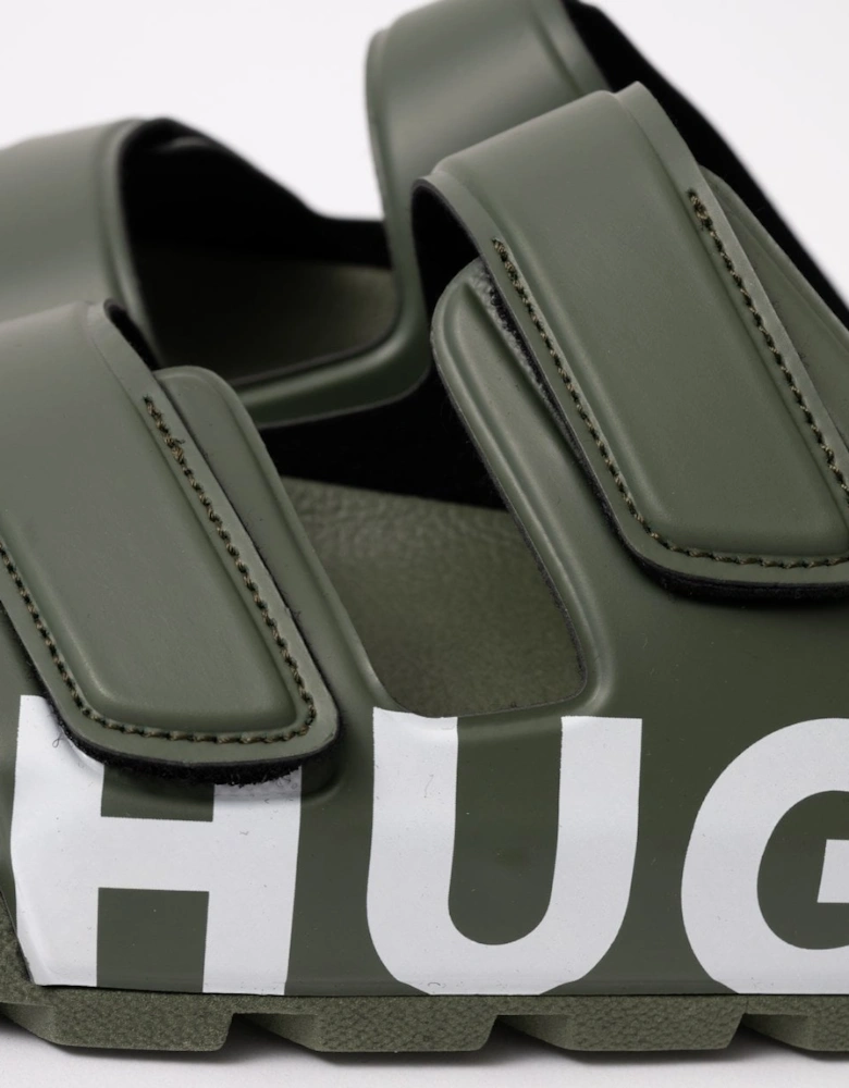 HUGO Evander Mens Logo Sandals with Double Touch-Closure Straps