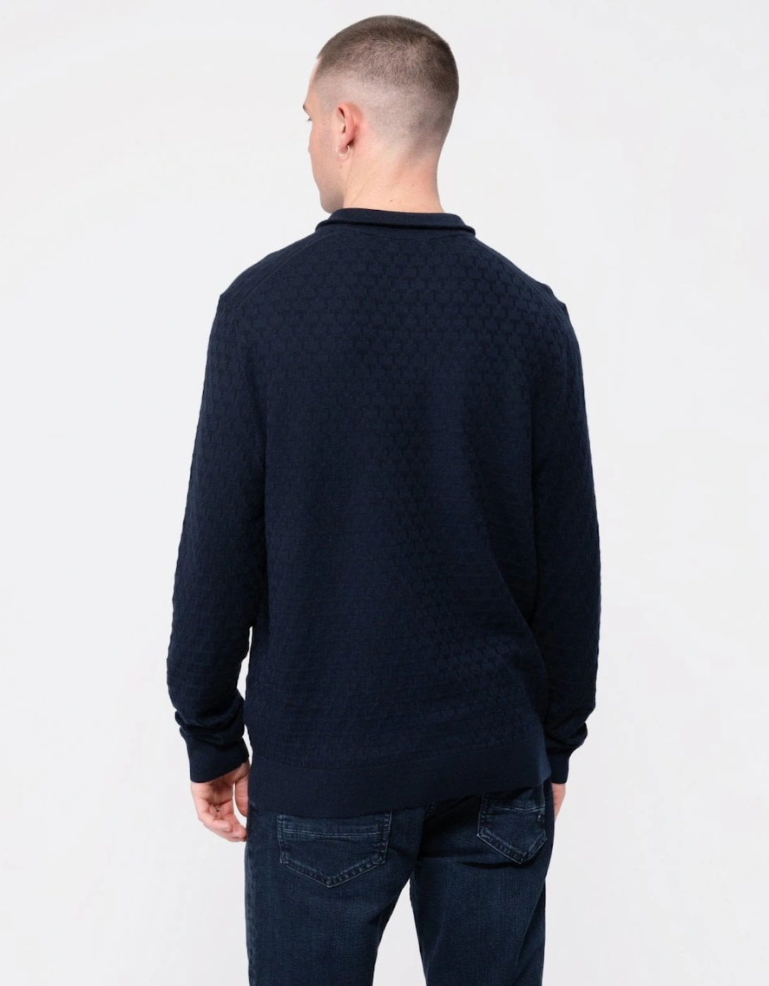 Kurnle Mens Long Sleeve T Knit Funnel Neck Jumper