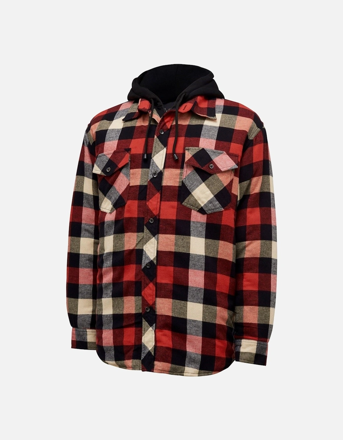 Men's Hard Yakka Quilted Flannel Shacket Men's Red Shirt Jacket - Size: 48/Regular