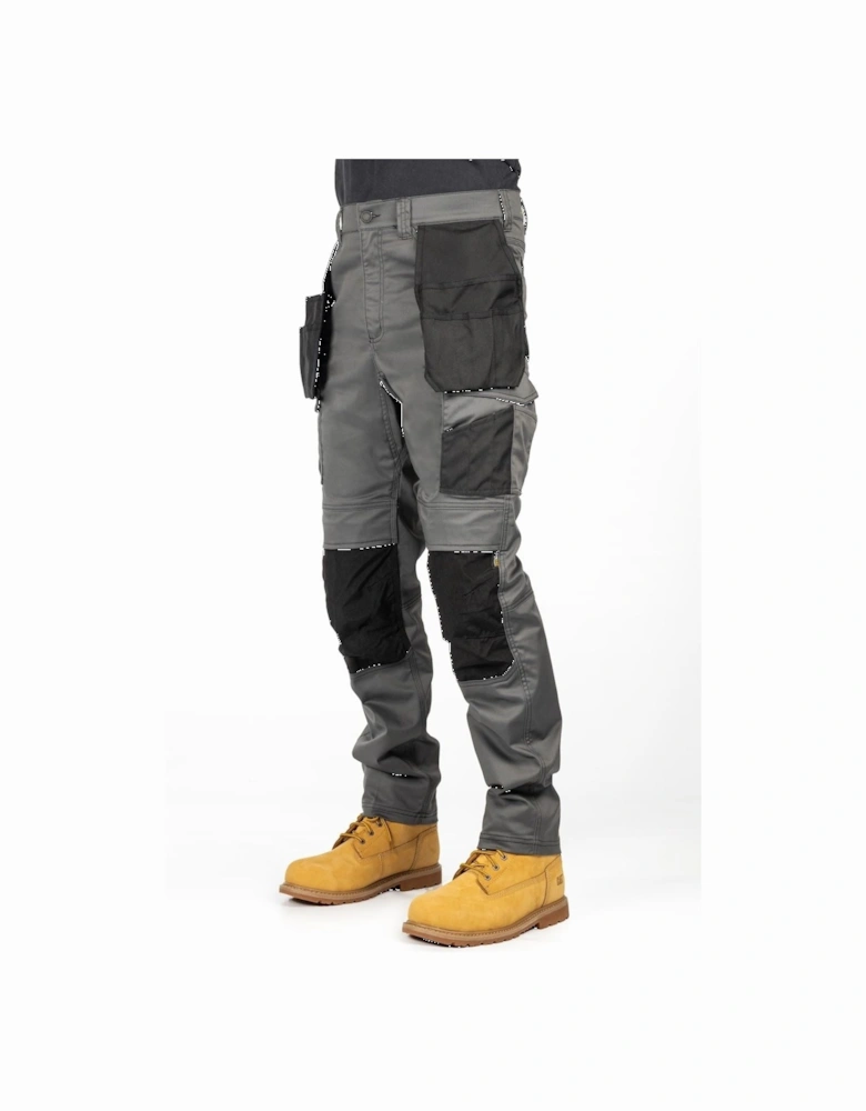 Essential Knee Pocket Stretch Holster Polyester Men's Grey Outdoor Trousers