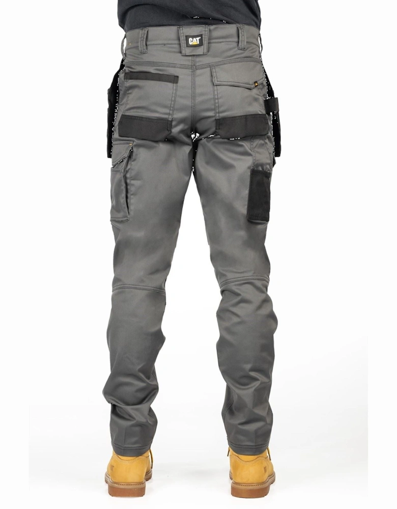 Essential Knee Pocket Stretch Holster Polyester Men's Grey Outdoor Trousers