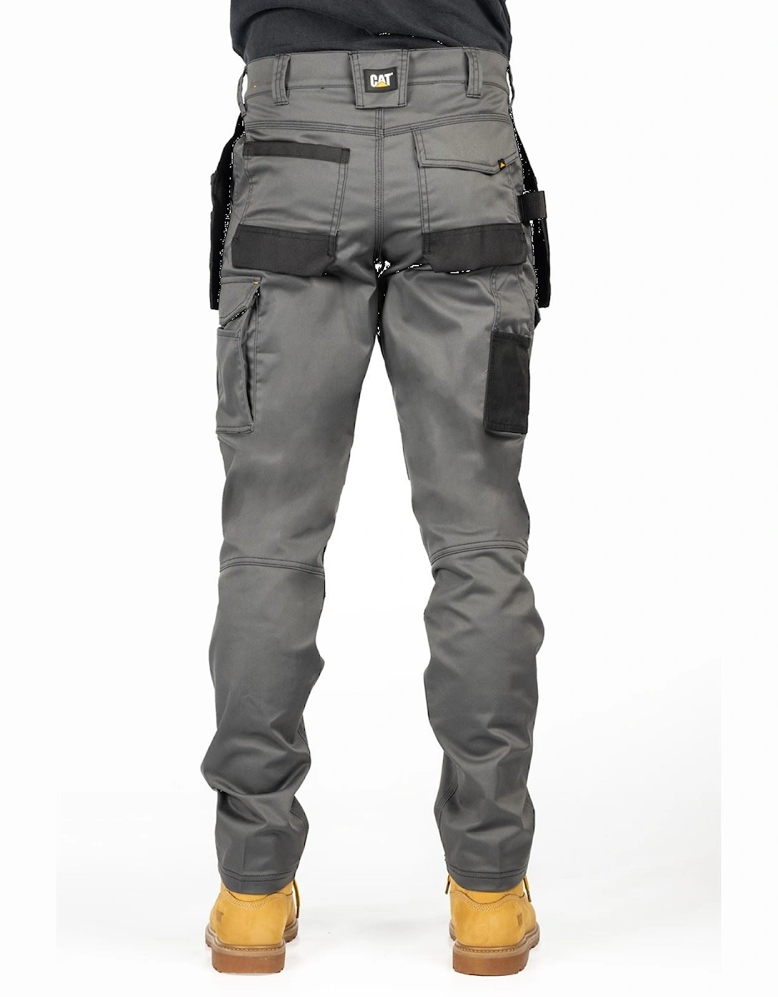 Essential Knee Pocket Stretch Holster Polyester Men's Grey Outdoor Trousers
