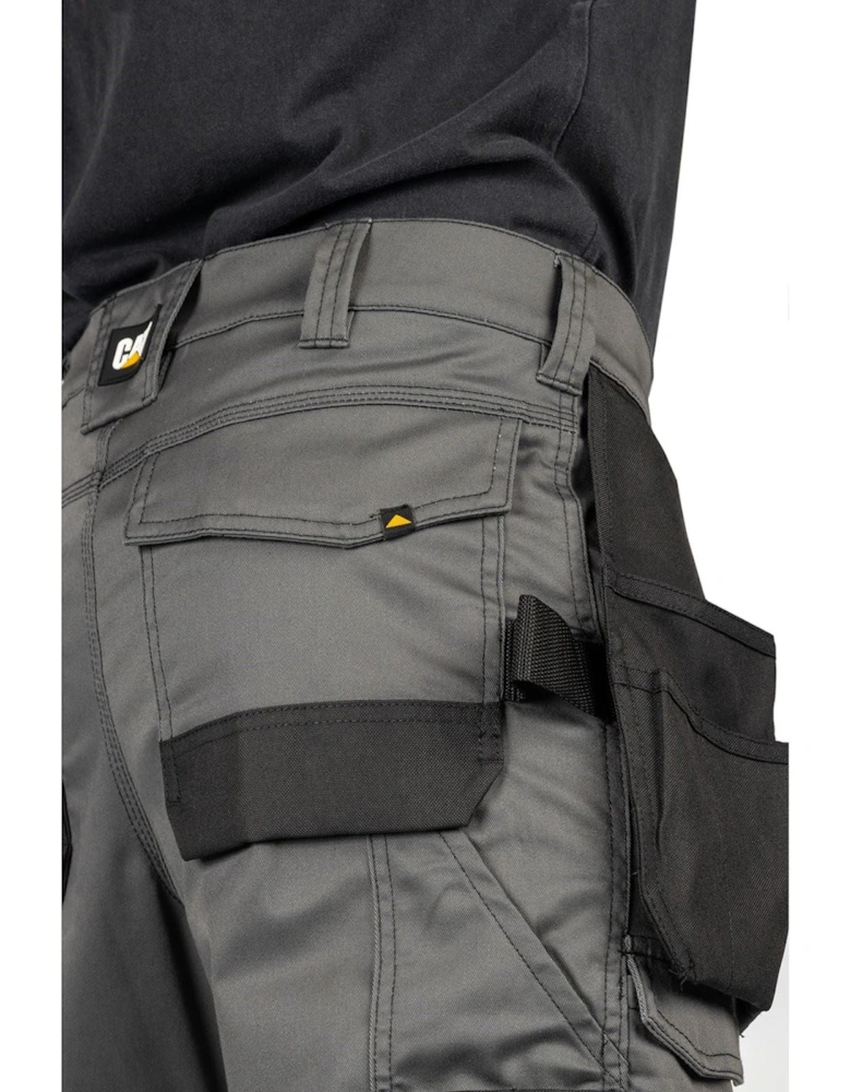 Essential Knee Pocket Stretch Holster Polyester Men's Grey Outdoor Trousers