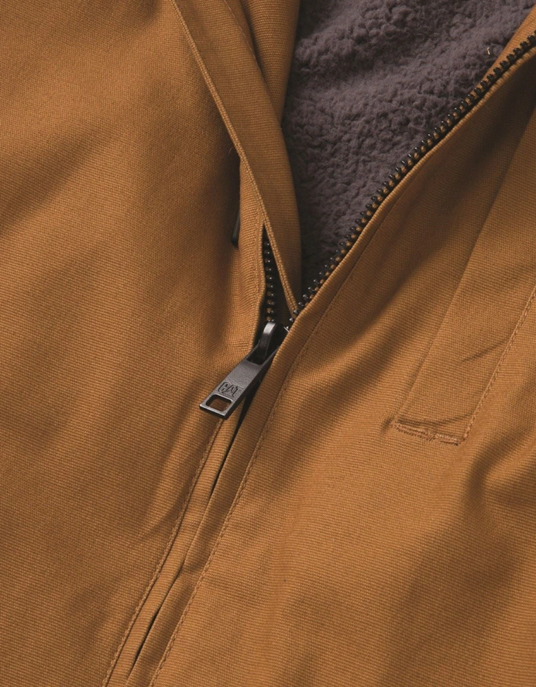 Hooded Sherpa Lined Men's Bronze Fleece Jacket