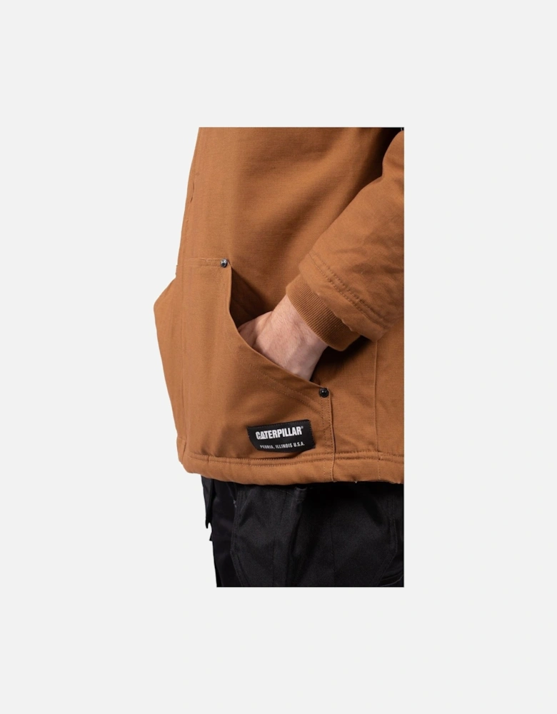 Hooded Sherpa Lined Men's Bronze Fleece Jacket