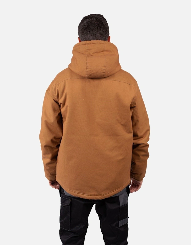 Hooded Sherpa Lined Men's Bronze Fleece Jacket