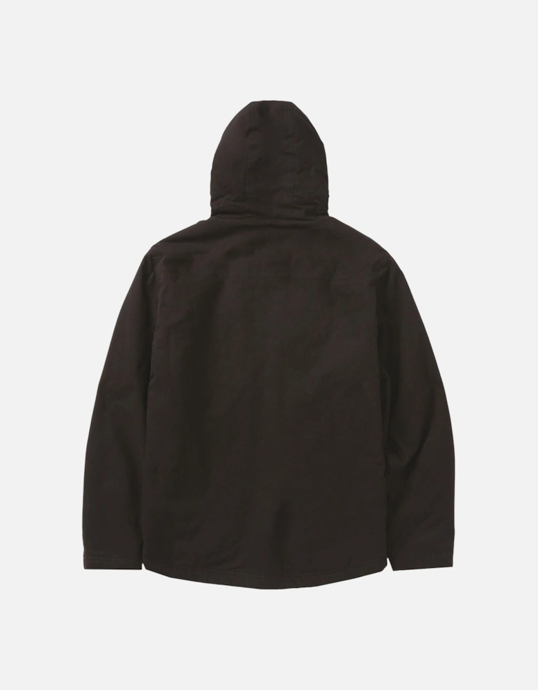 Hooded Sherpa Lined Men's Black Fleece Jacket