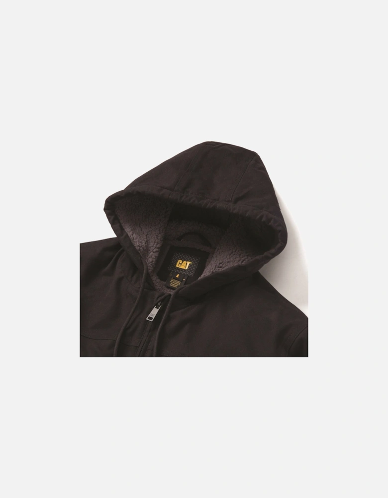 Hooded Sherpa Lined Men's Black Fleece Jacket