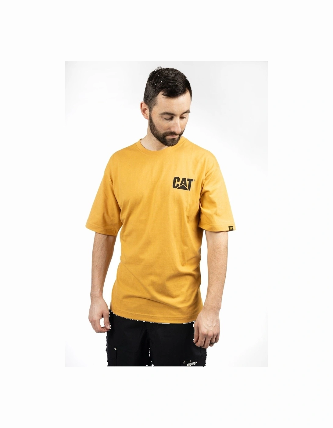 Caterpillar Men's Yellow Trademark Tee In Mustard - : 40/Regular L