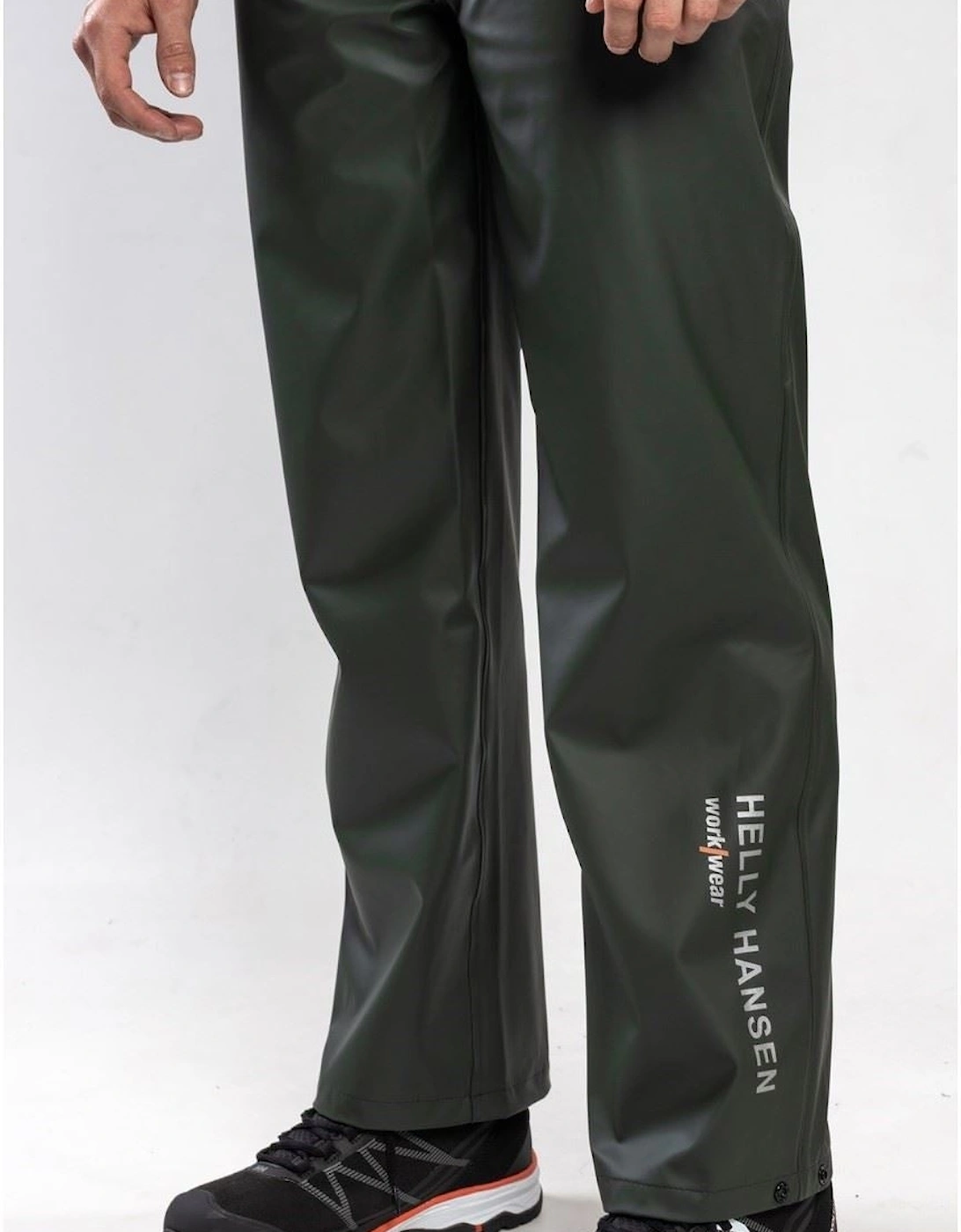 Helly Hansen Unisex Green Workwear Voss Polyester Adults Rain Trousers - : 33/32/12/None M