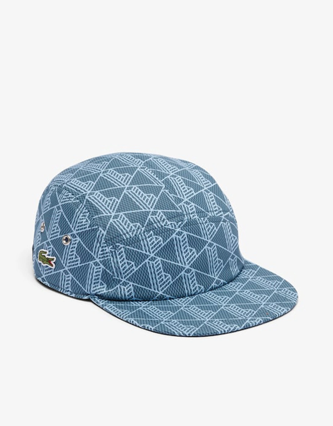 Men's Lacoste Men's Printed Twill Jockey Cap - Blue - Size: MEDIUM