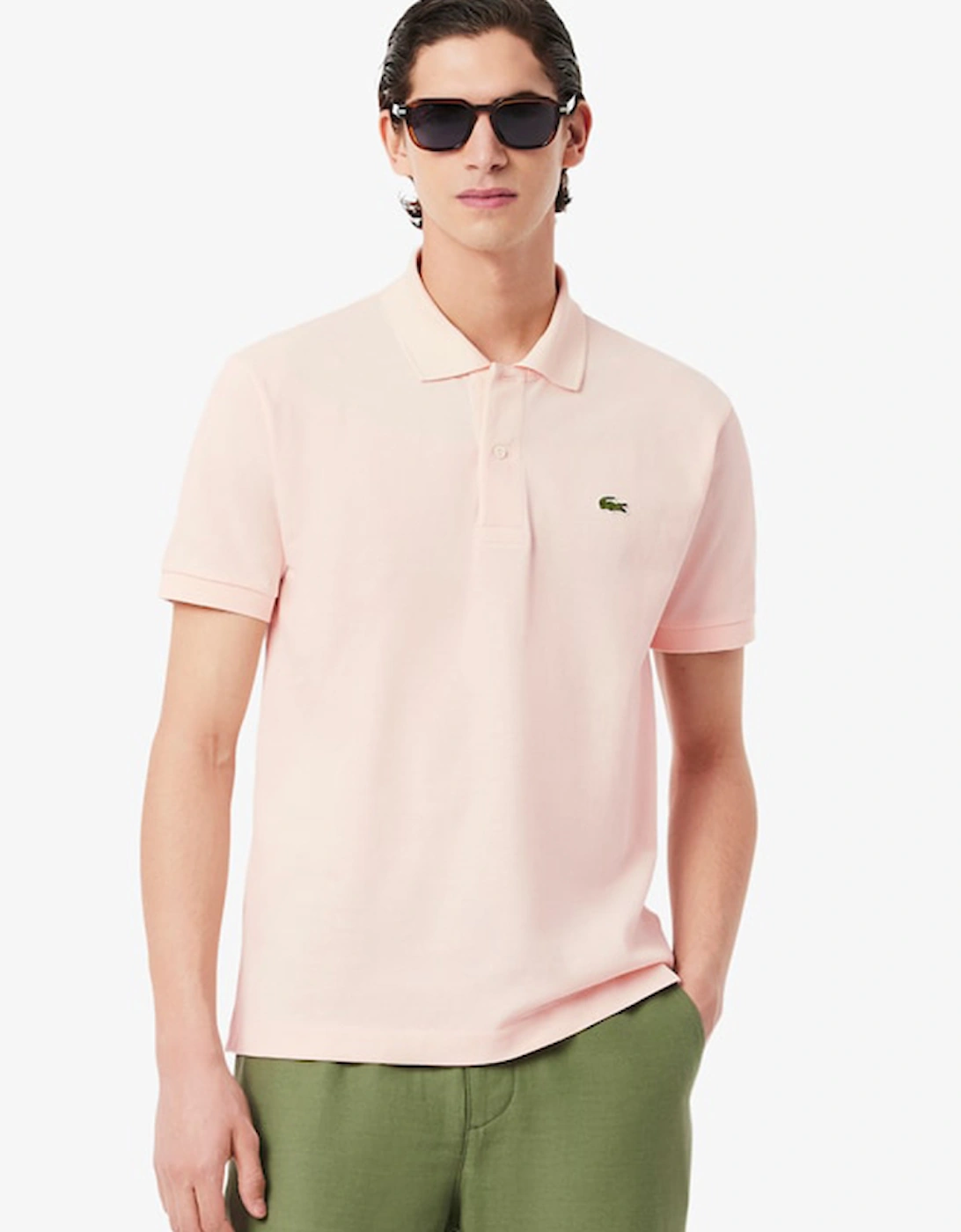 Men's Lacoste Men's Classic Fit L.12.12 Original Polo Shirt - Pink - Size: 3 small