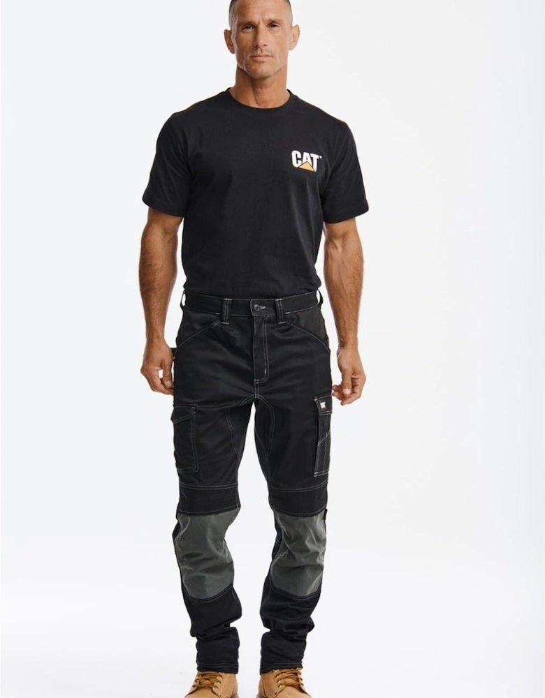 Essential Knee Pocket Stretch Holster Polyester Men's Black Outdoor Trousers