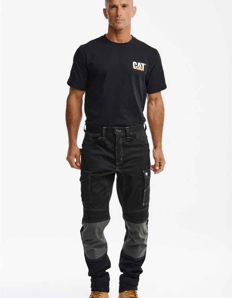 Essential Knee Pocket Stretch Holster Polyester Men's Black Outdoor Trousers