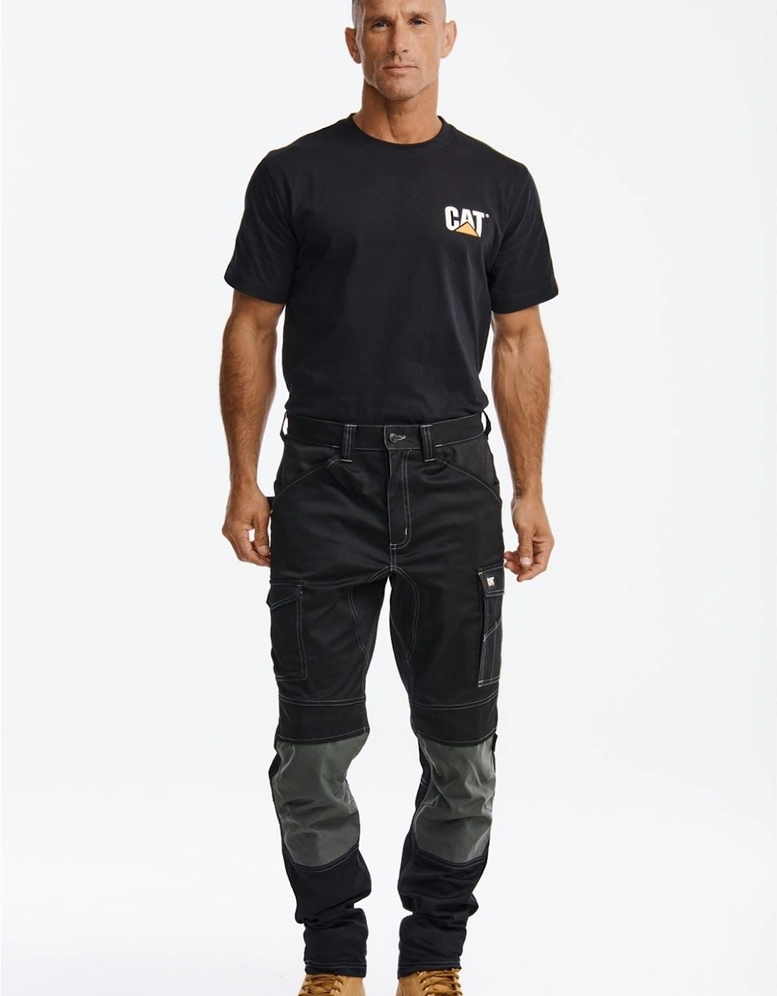 Essential Knee Pocket Stretch Holster Polyester Men's Black Outdoor Trousers, 9 of 8