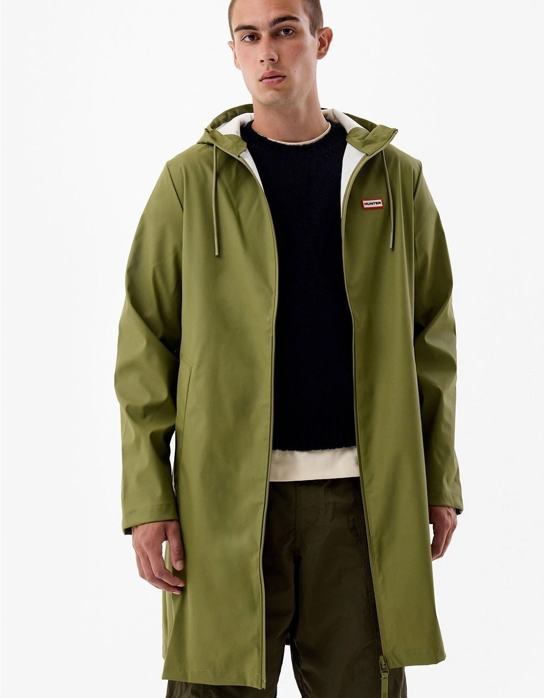 Hunter Women's Tan Andrea Unisex Adults Green Rain Coat - - : Size 12