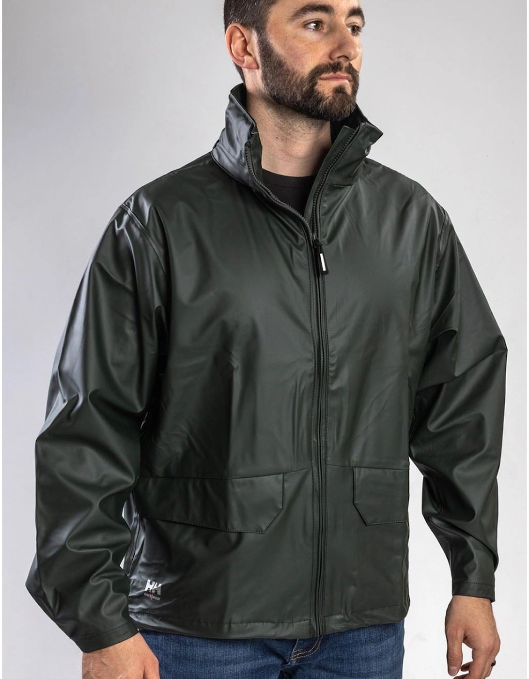 Helly Hansen Unisex Green Workwear Voss Adults Rain Jacket - : 44/Regular/18/20 Xxl
