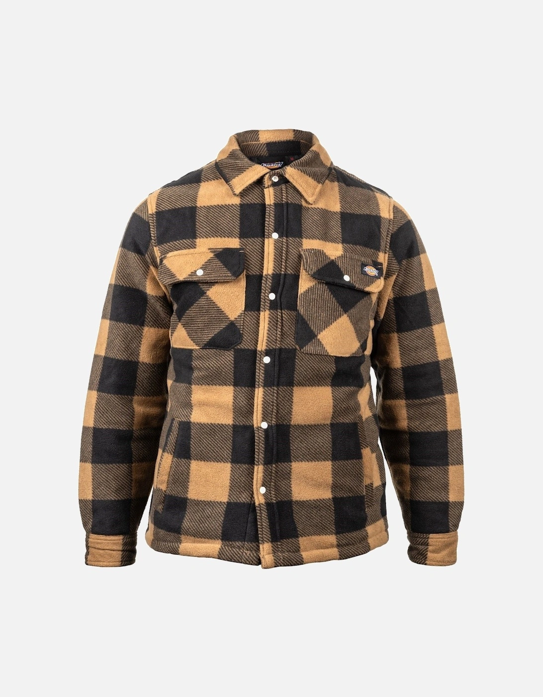 Men's Dickies Portland Synthetic Men's Khaki Casual Shirt - Green - Size: M