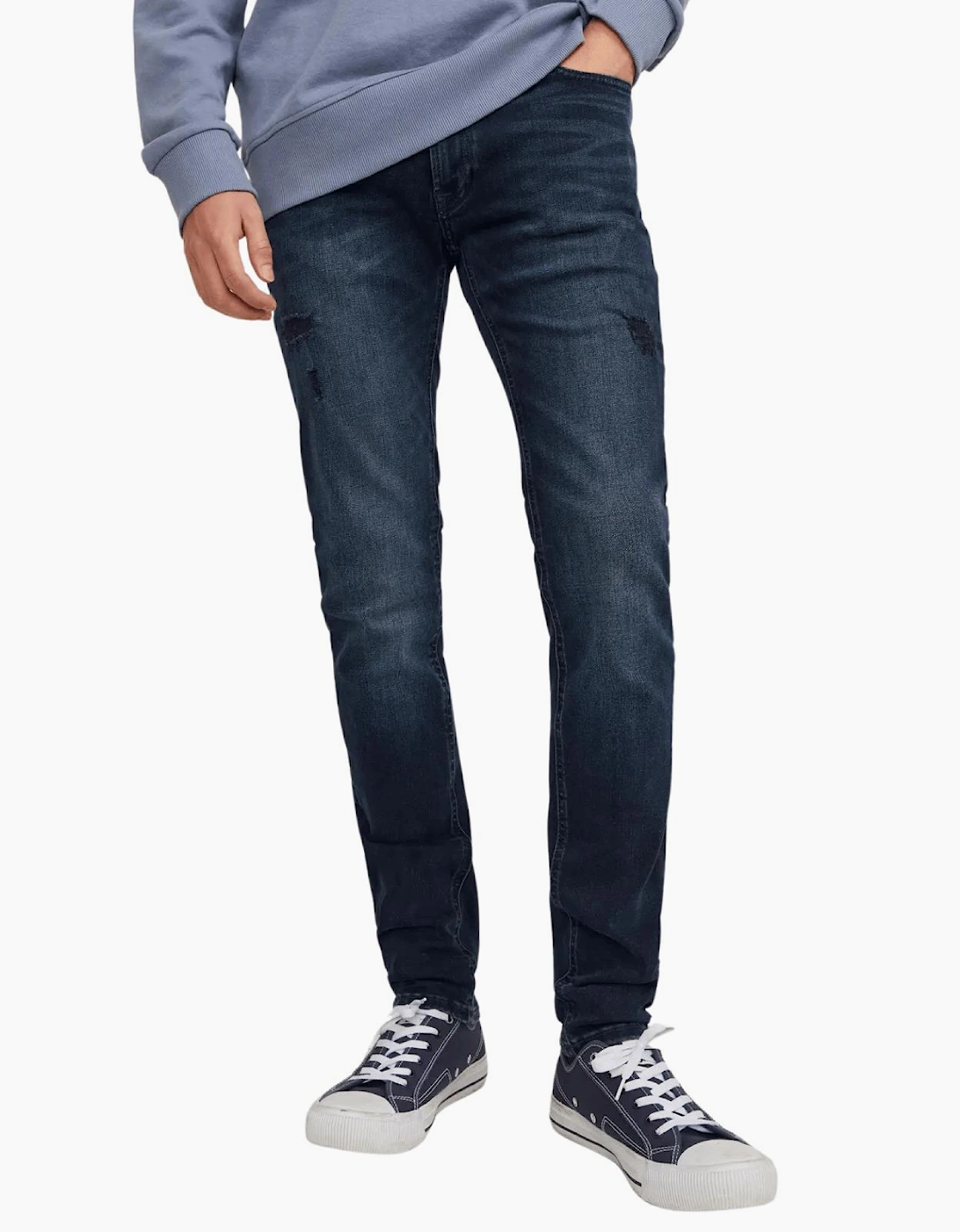 Men's Jack & Jones Mens Liam Original AKM 004 Skinny Fit Jeans - Blue - Size: 30 s
