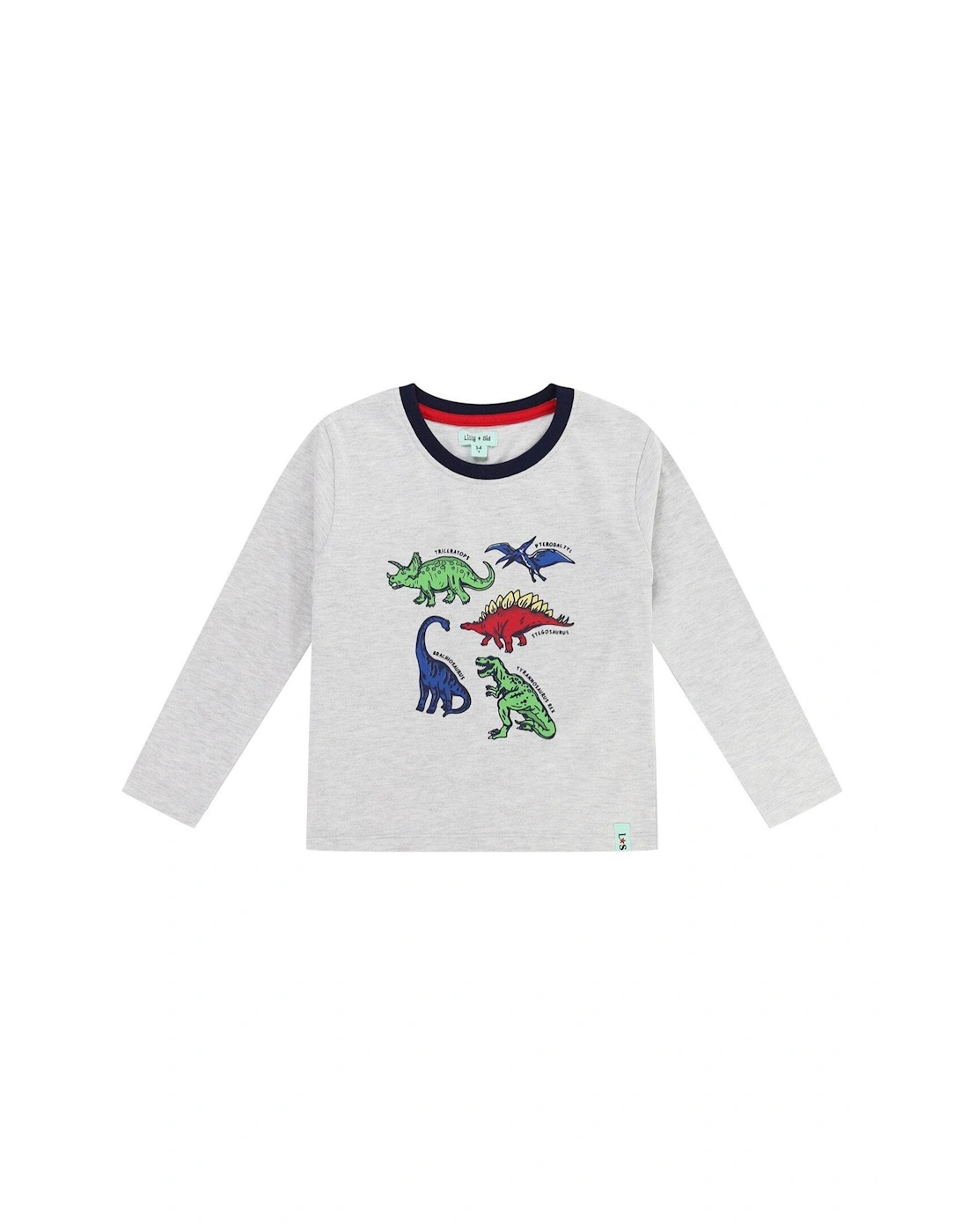 Boys Multi Dino Top - Grey, 2 of 1