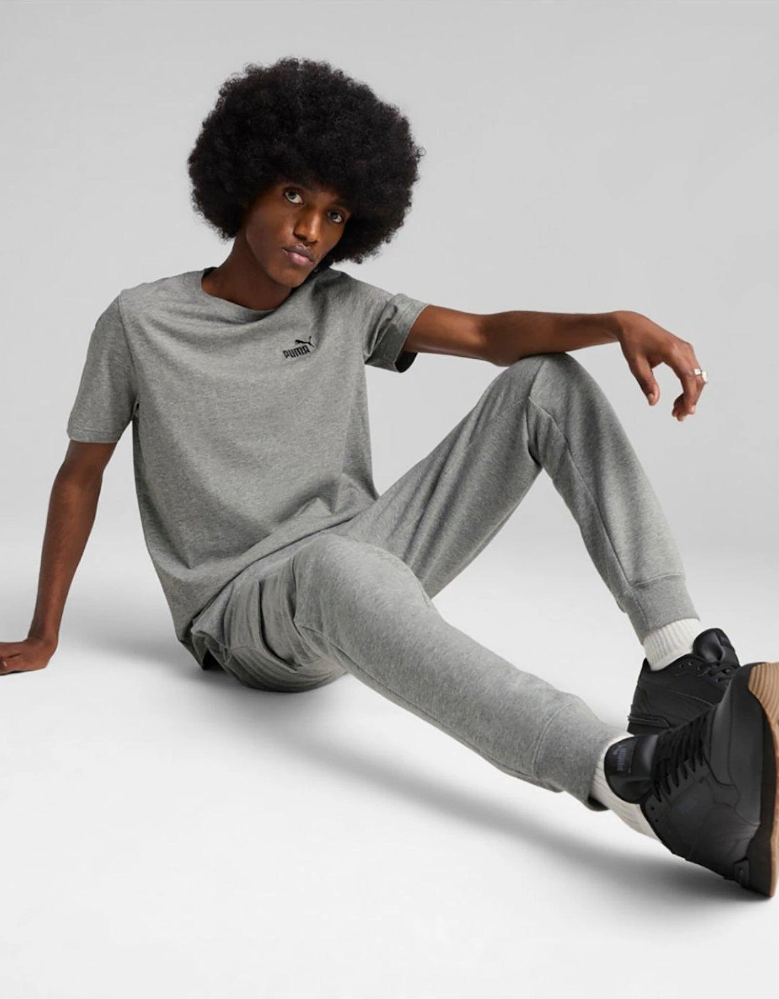 Mens Essential Small No 1 Logo Tee - Grey