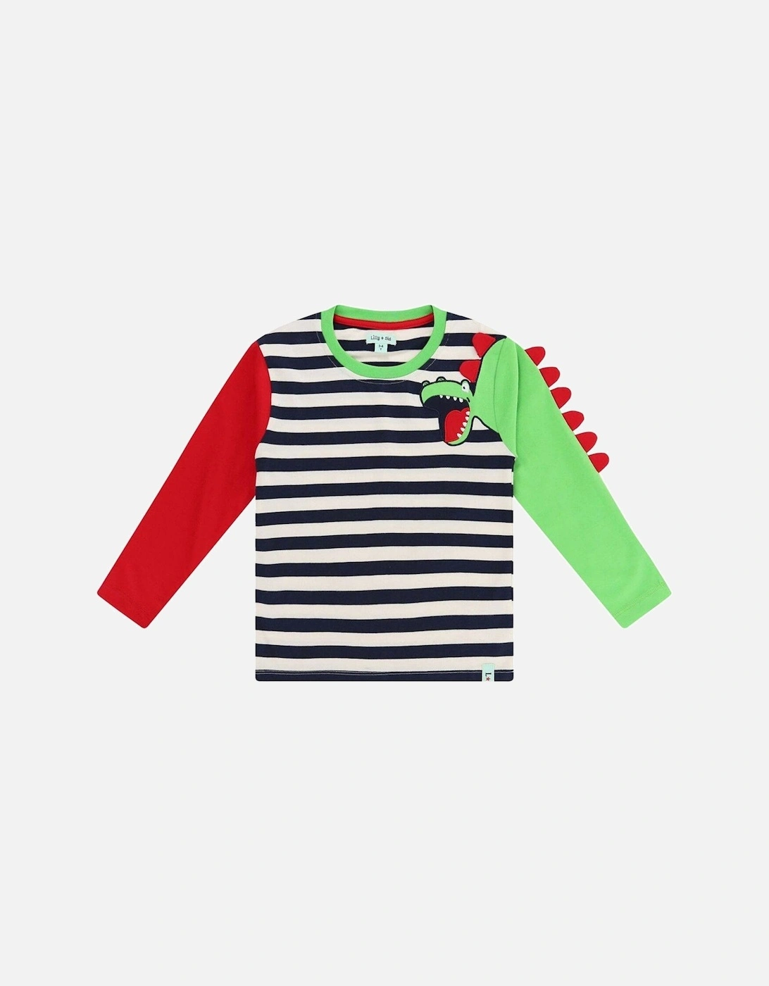Boys Dino Spike Sleeve Top - Ocean, 2 of 1