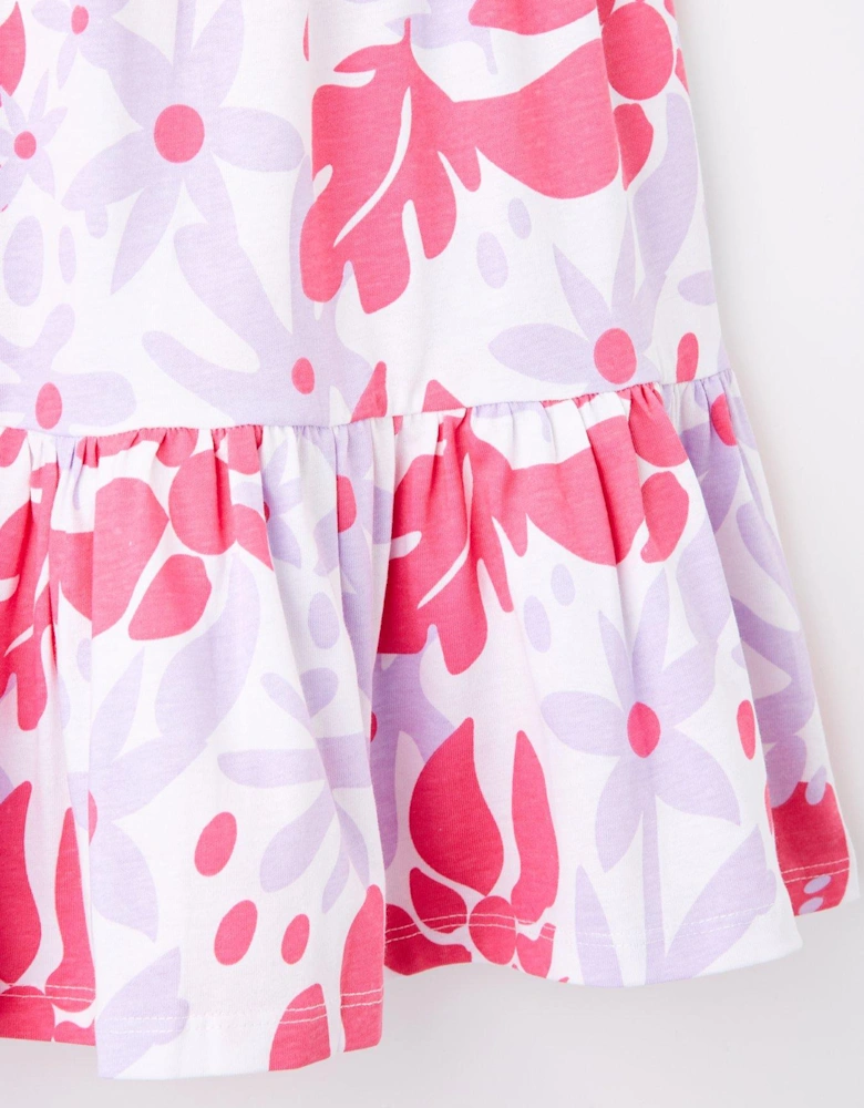 Girls Hibisicus Print Sleeveless Dress - Multi
