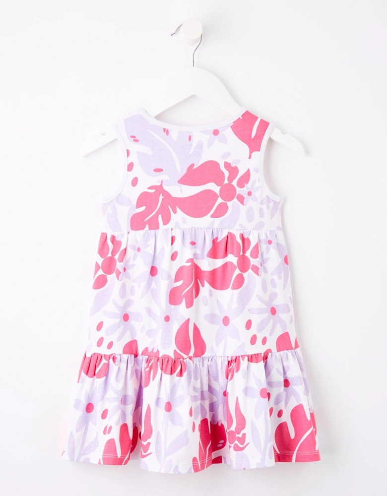 Girls Hibisicus Print Sleeveless Dress - Multi