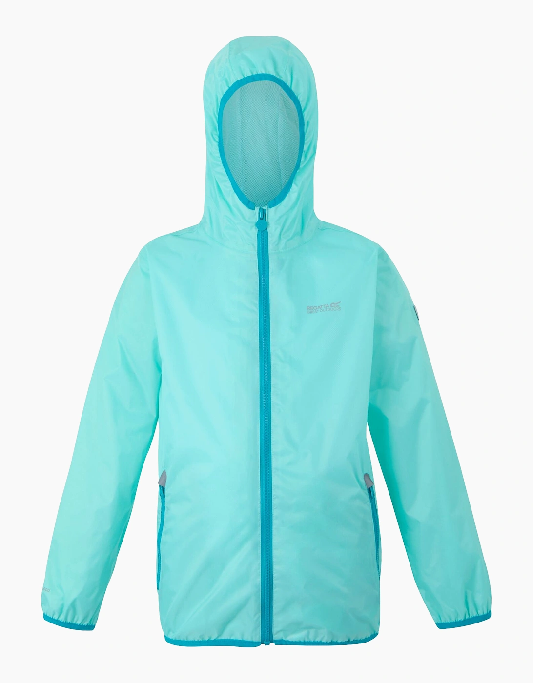 Regatta Unisex Blue Great Outdoors Childrens/ Lever Ii Packaway Rain Jacket  Size 15 Years Kids