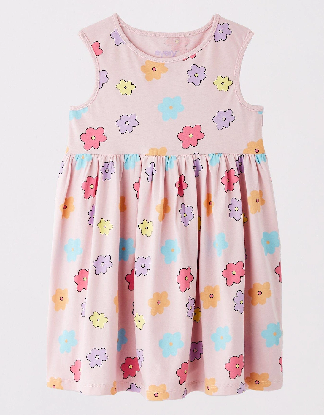 Girls 2 Pack Flower Print Sleeveless Dresses - Multi