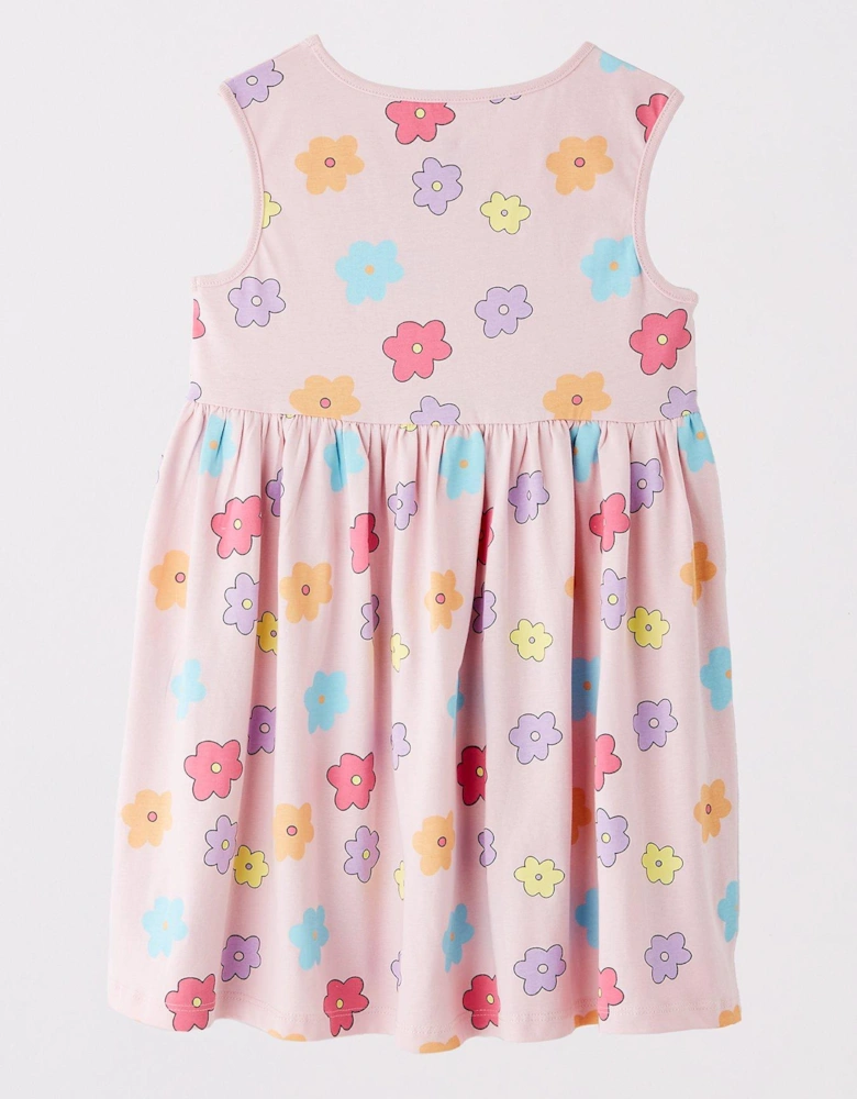 Girls 2 Pack Flower Print Sleeveless Dresses - Multi