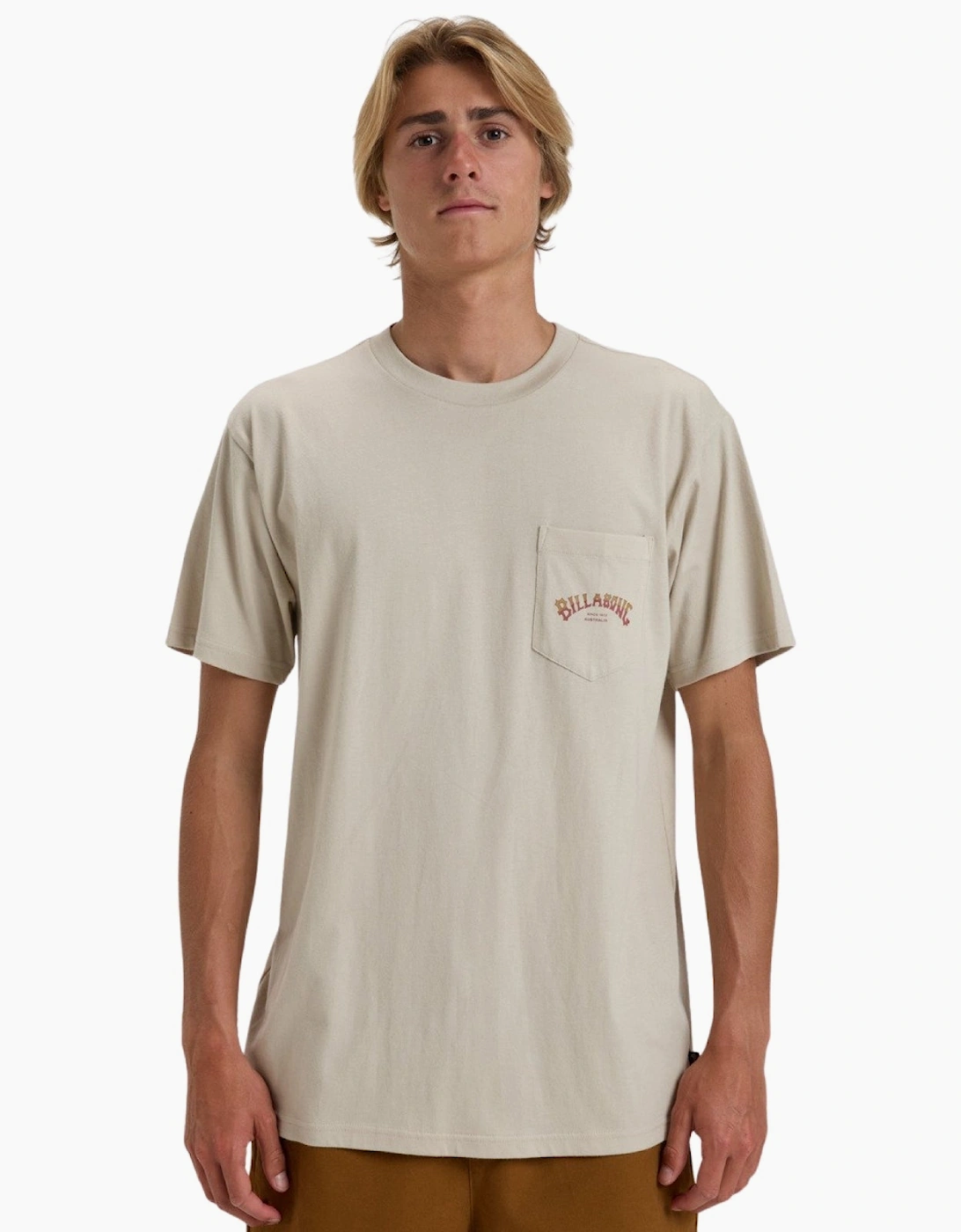 Billabong Men's Tan Stacked Arch Short Sleeve T-Shirt - : Regular/36 S
