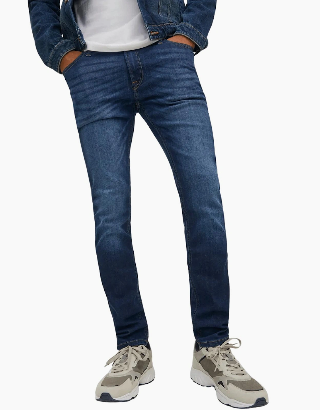 Men's Jack & Jones Mens Liam Original SBD 014 50Sps Skinny Fit Jeans - Blue - Size: 32/32