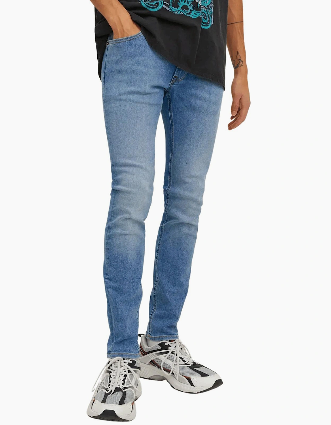 Men's Jack & Jones Mens Liam Original AKM 770 Skinny Fit Jeans - Blue - Size: 32/32