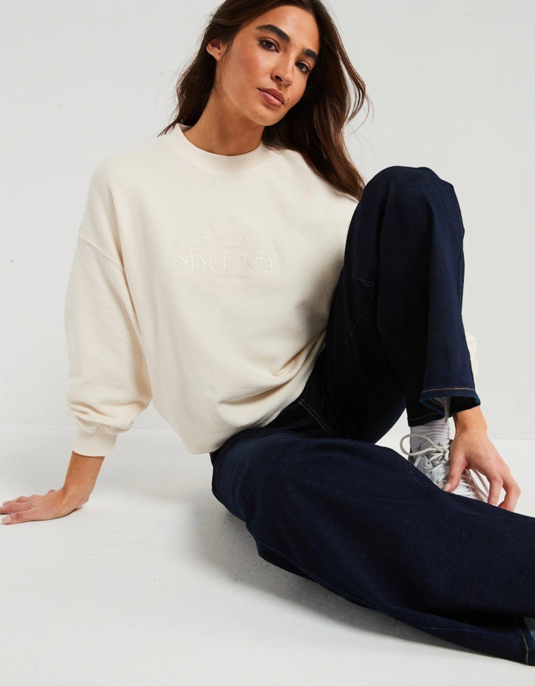 Graphic Leo Crewneck Sweatshirt - White