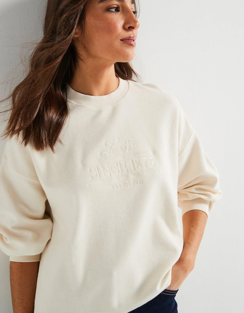 Graphic Leo Crewneck Sweatshirt - White