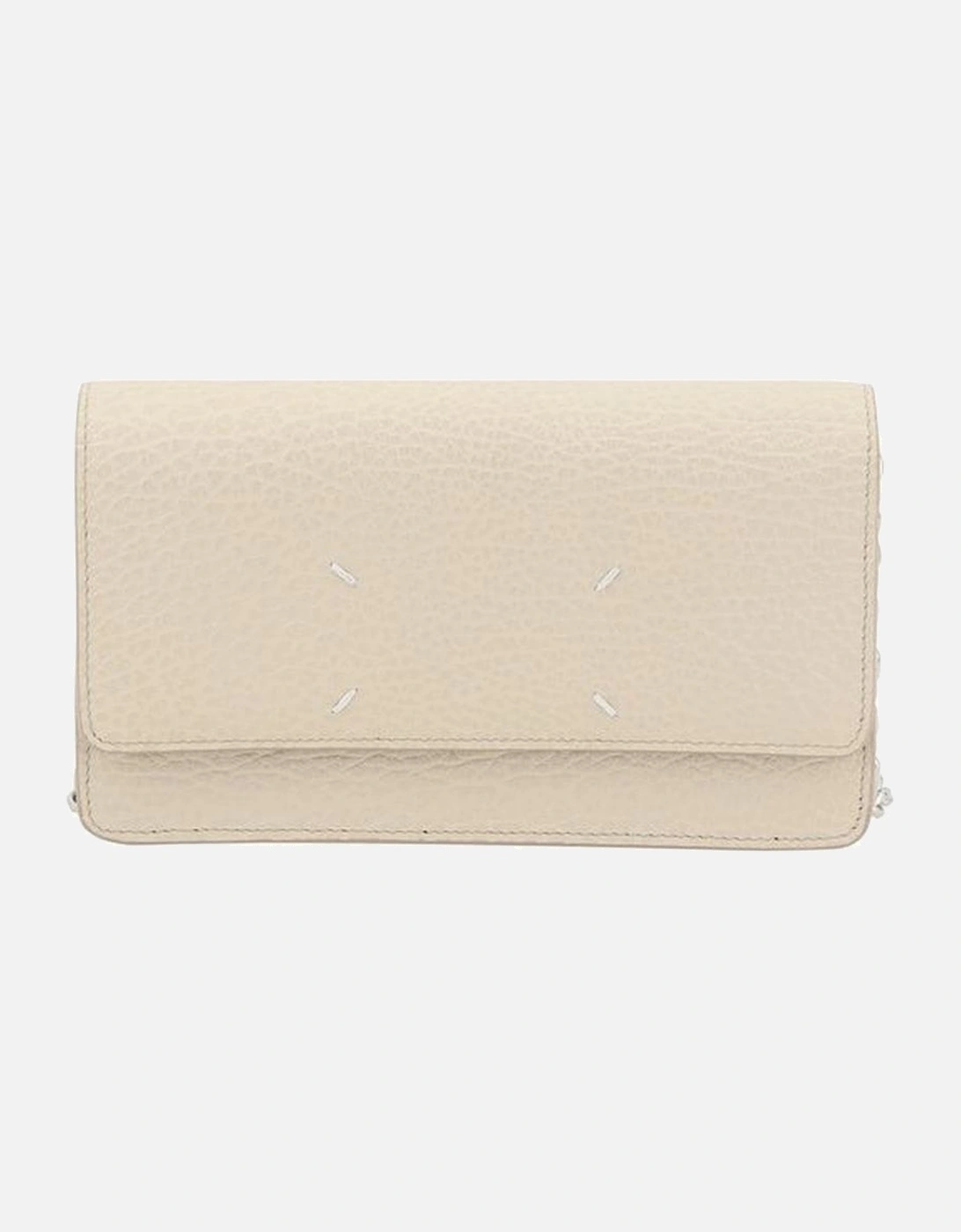 Calfskin Wallet with Chain Shoulder Strap Women - Beige, 5 of 4