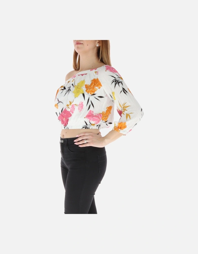 Floral OfftheShoulder Blouse Women - White Tops