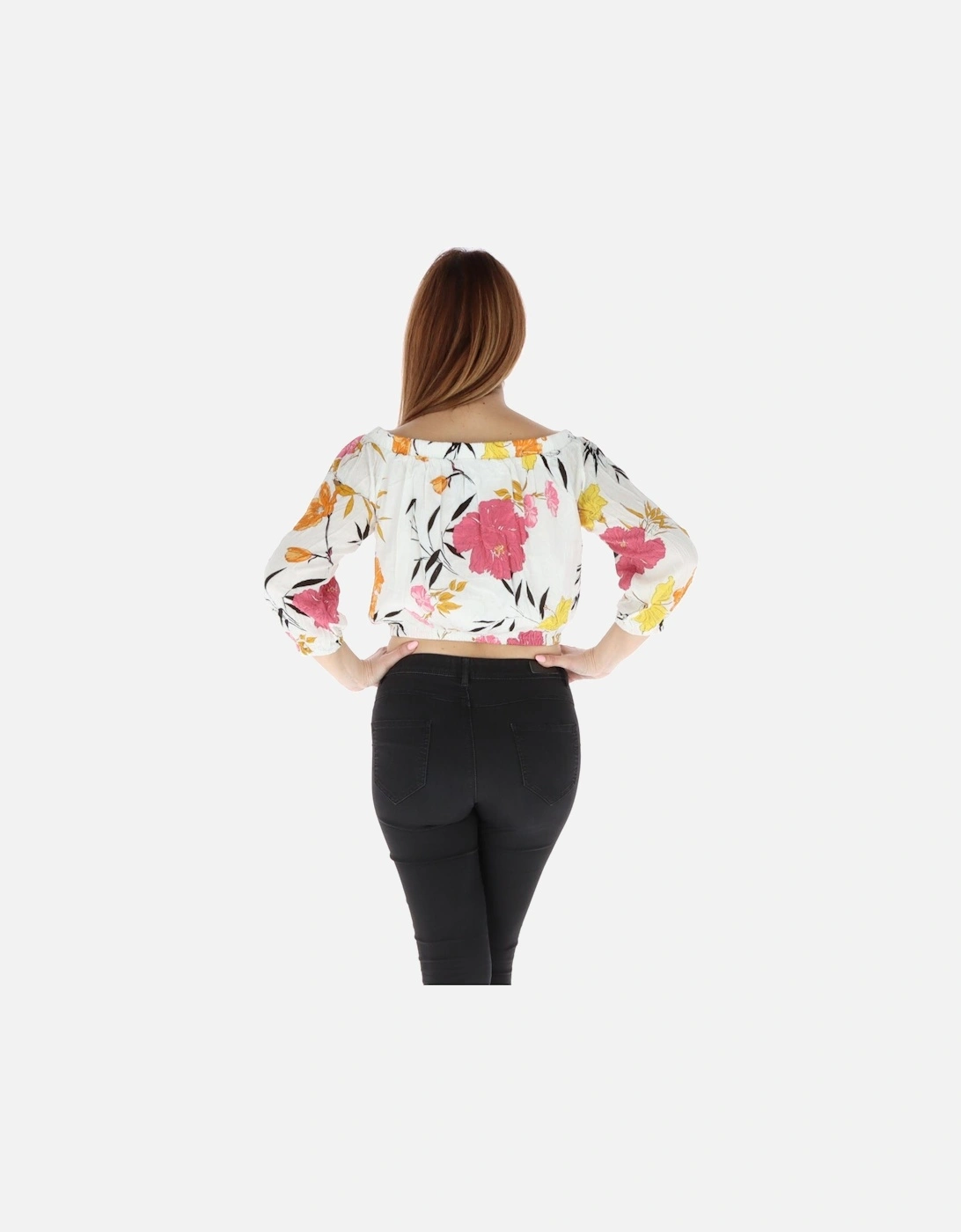Floral OfftheShoulder Blouse Women - White Tops