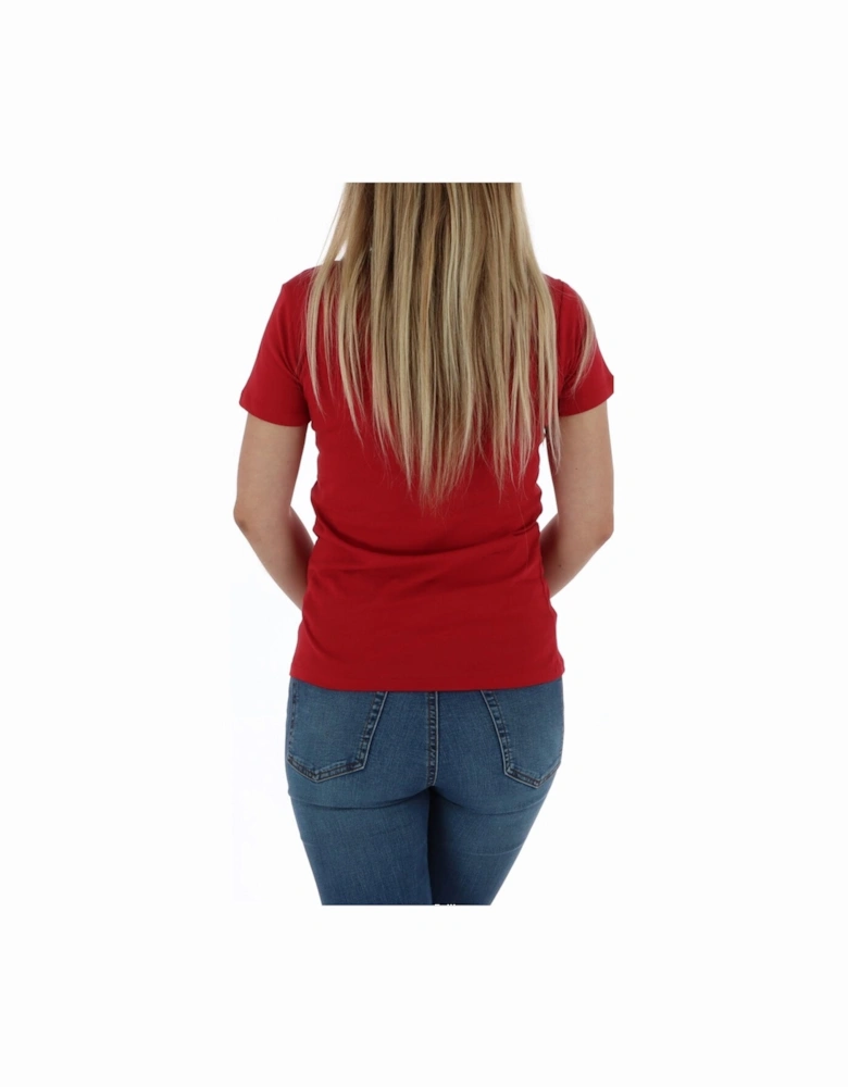 Scoop Neck Short Sleeve Top Women - Red Shirts