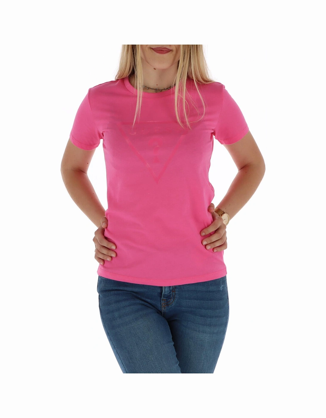Short Sleeve Crew Neck Tee Women - Pink Shirts, 4 of 3